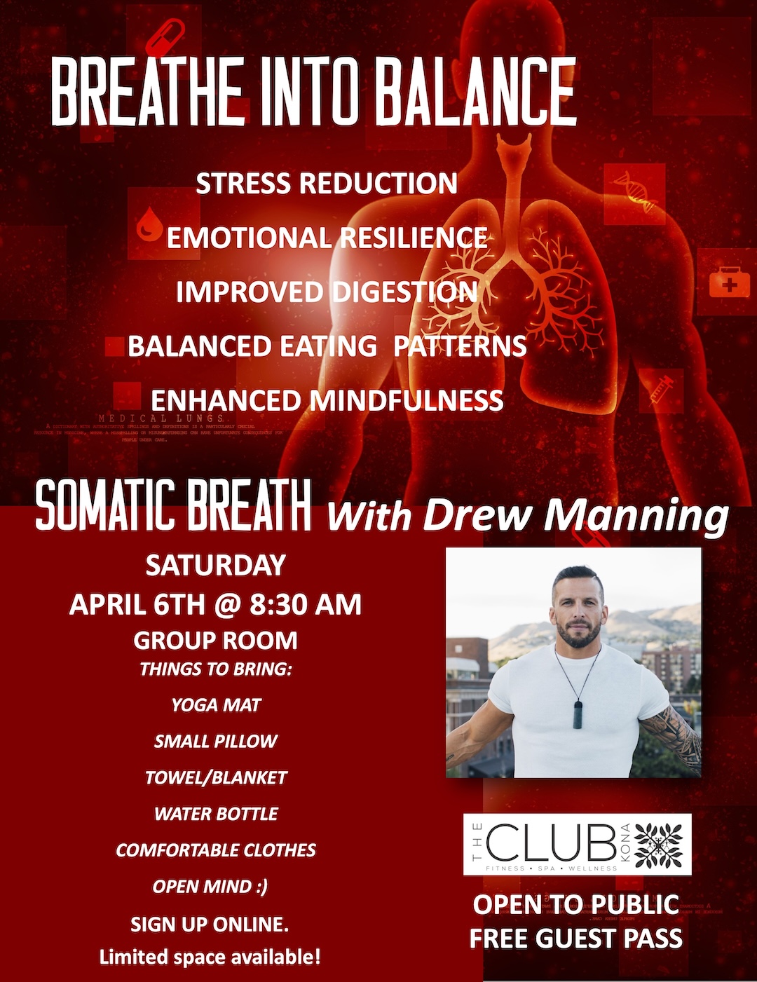 Somatic Breath with Drew Manning at The Club Kona